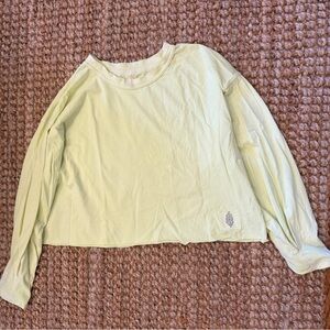Free People Movement Long Sleeve Crewneck Top in Light Lime SZ XS